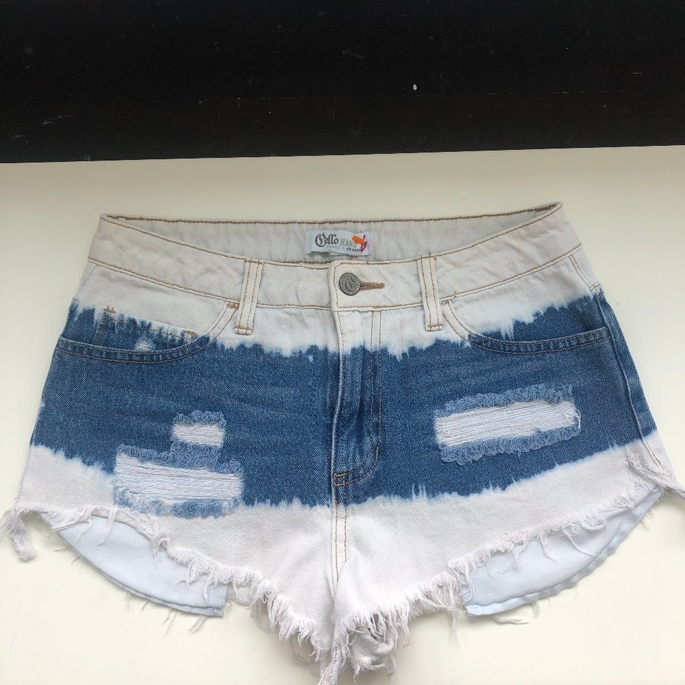 Cello Blue Acid Wash Denim Jean Shorts Size Small